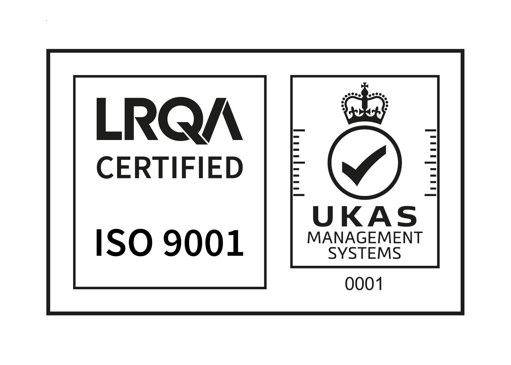 certified ISO 9001　「ISO 9001認証ロゴマーク」